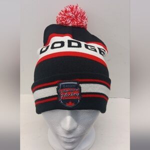 Dodge Beanie Hat Cap Black White Winter Toque Knit POM Rogers Hometown Hockey